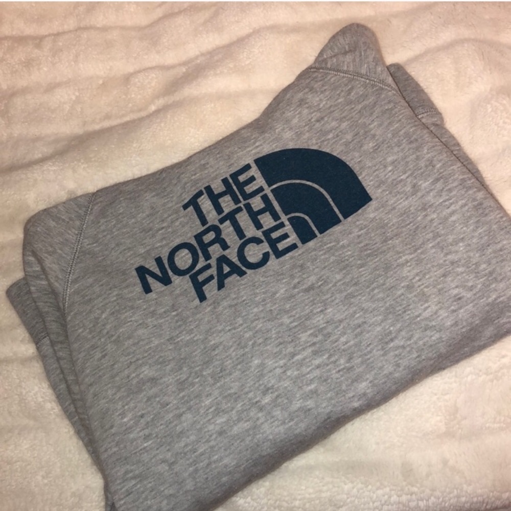 Blue and Grey North Face Hoodie